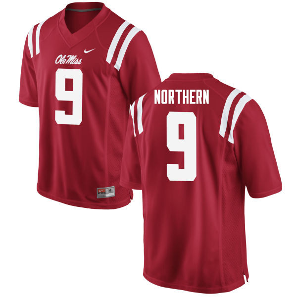 Men #9 Hal Northern Ole Miss Rebels College Football Jerseys Sale-Red